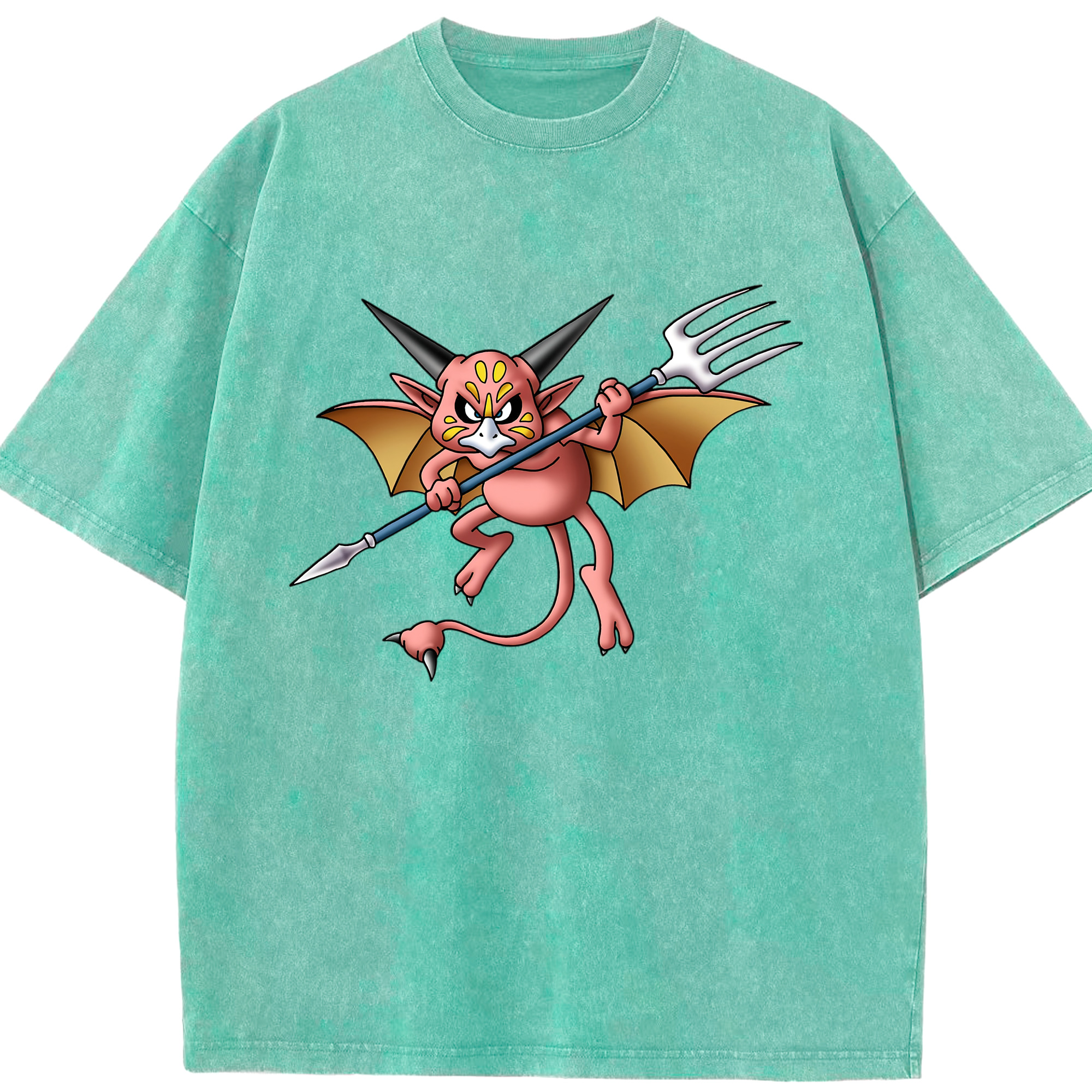 （画像用） ドラゴンクエスト Doragon Kuesuto Dragon Quest 綿100% ヴィンテージ風 半袖Tシャツ（フロントプリント）
